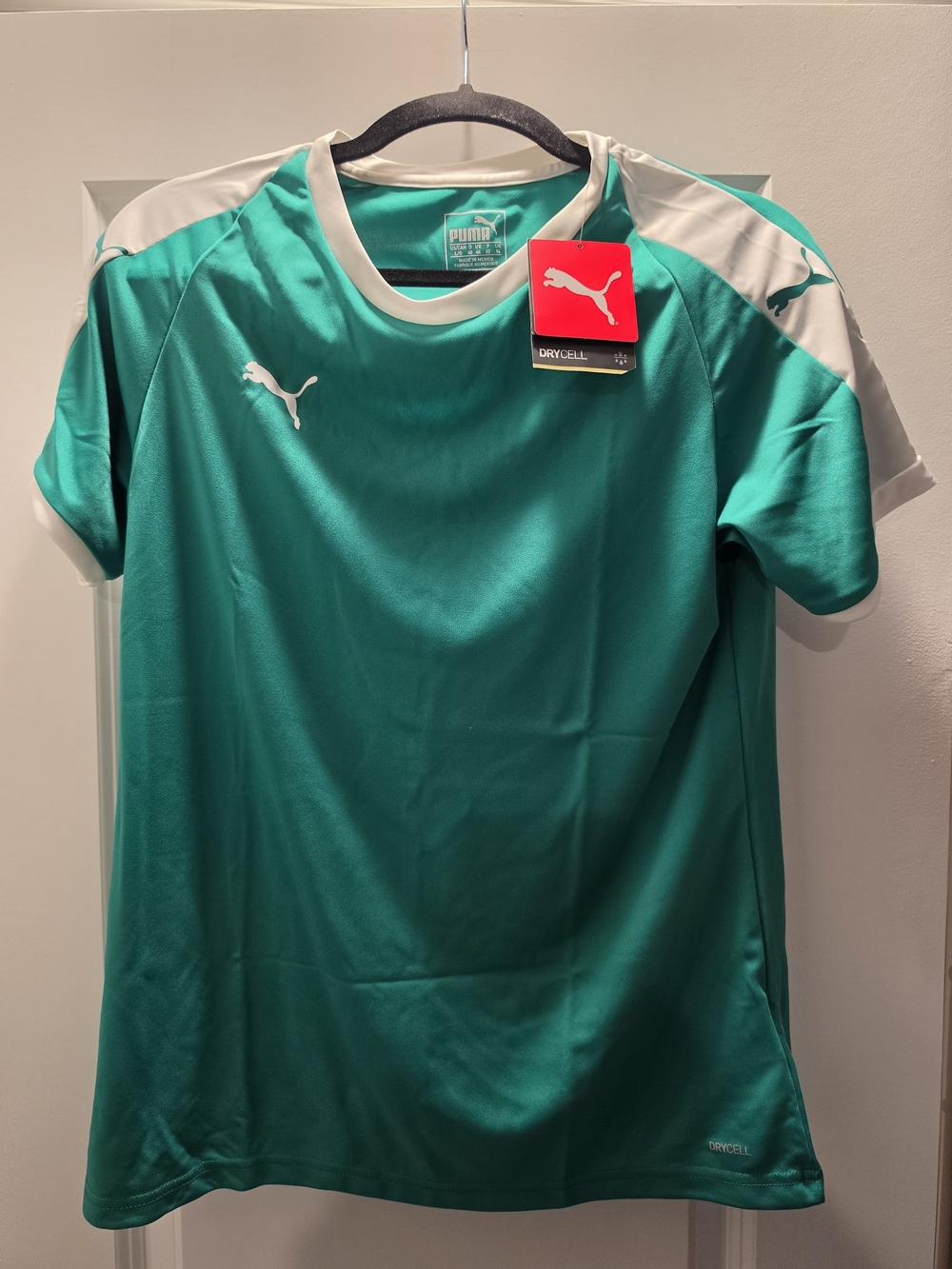 Puma Kids' Liga Pepper Green Athletic Jersey with White Accents